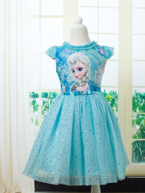 Frozen Free Fall Dress Suosittu lasten pukumekko Elsa Prinsessa Mekot Uudet tytöt Näytä vaatteet Lasten puku