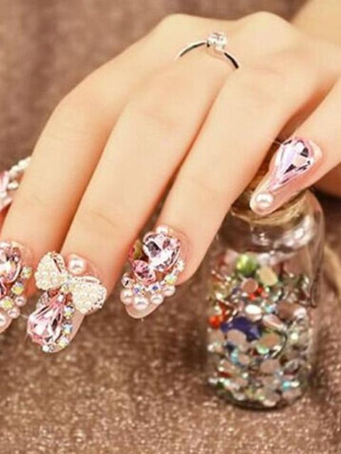 Cruz de cristal Ross botella de perfume de las mujeres cornamentas de los ciervos bowknot flores patrón de la cereza etiqueta engomada del clavo de DIY calcomanías del arte del clavo envolturas de uñas herramientas de uñas de manicura