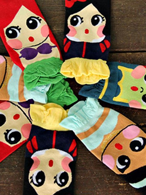 Ny vår och sommar 3D-tecknad härlig tjejdesign med lågklippta strumpor Bomull avslappnade strumpor