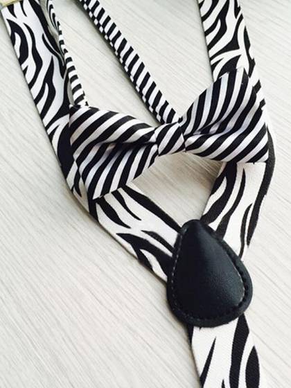 Børn Børnemode zebratryk Clip-on seler Elastiske justerbare seler med sløjfe