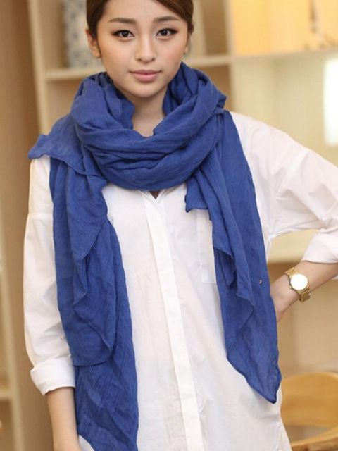 New Women's Autumn Winter Soft Cotton Long Warm Scarves Voile Shawl Beach Towel Sunscreen Fabric