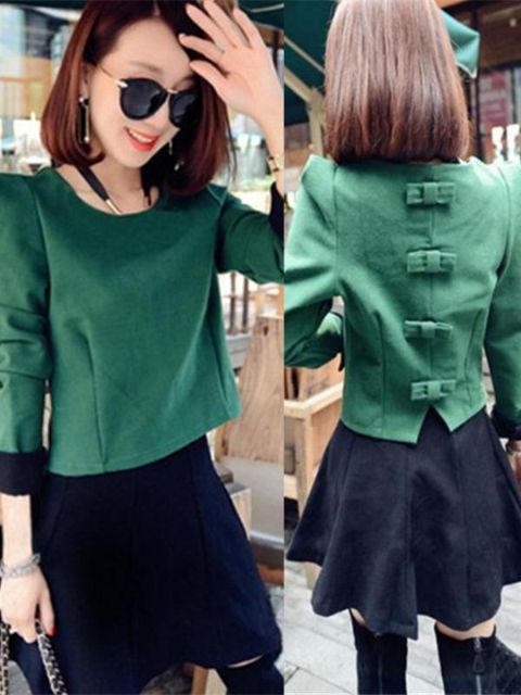 Mode d&#39;hiver pour femmes élégant costume mince définit 2 pièces haut à manches longues chemisier + jupe