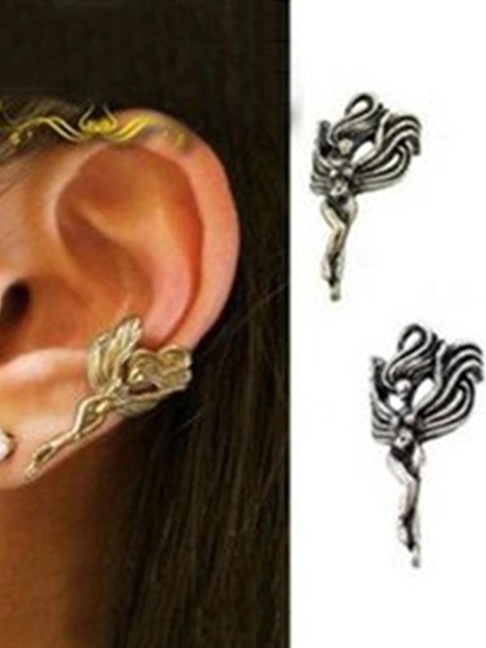 Damenmode Neue Persönlichkeit Punk Style Sexy Beauty Angel Design Ohrclip Ohrstecker Ohrringe