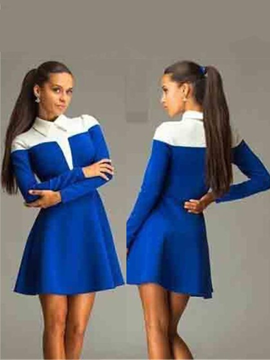 Haust tíska kvenna kynþokkafullur OL stíll Langerma svita ermi Casual Slim dress