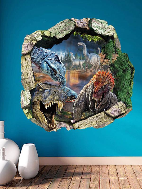 Dinasour World Wandaufkleber 3D Kinderzimmer Dekoration Jungen Wohnzimmer Kinderzimmer Wandtattoos