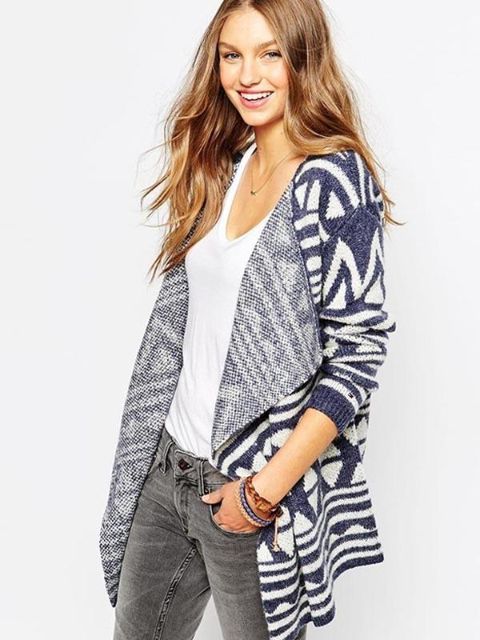 Euro estilo libre mujeres de gran tamaño de manga larga Cardigans largos de punto Outwear Capas Ponco