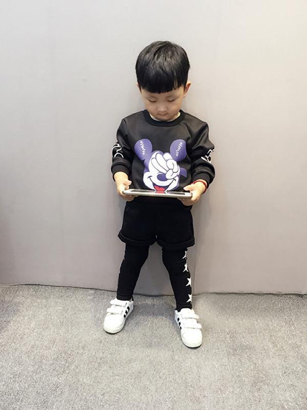 Baby New Autumn Children Clothing Set Cartoon Cotton Clothes Sets Suits Boys Micky Mouse Kids Long Sleeve Pullover Pants Suit