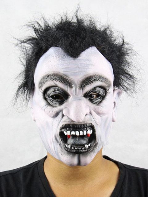 Musta tukka kamala kasvonaamio Halloween-tanssijuhlatarvikkeet