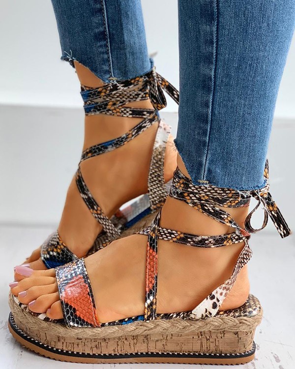 Snakeskin hot sale espadrille sandals