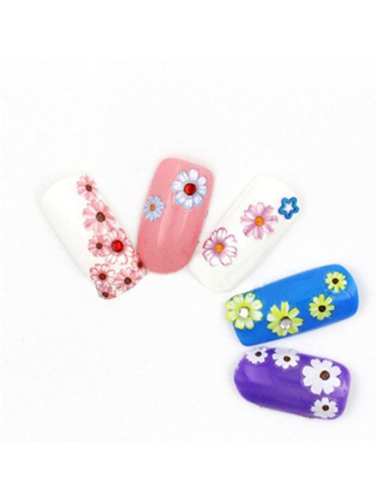 Frauen Einfache Kleine Blaue Blumen 3D DIY Aufkleber Nail art Aufkleber Nägel Wraps Nagel Werkzeuge Maniküre
