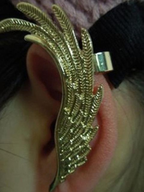 Dam mode Ny personlighet Punk stil Sexiga vingar Design öronklämma öron örhängen