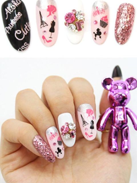 Frauen Watermark Fashion Elegante Aufkleber Nail Art Decals Nägel Wraps Nail Tools Maniküre