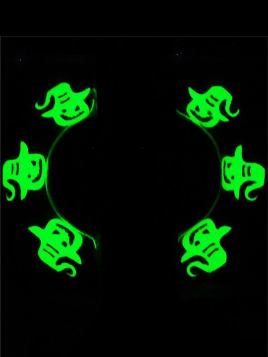 Damemode Kreativ Skønhed Makeup Kosmetisk papir Cut Art Lysende fluorescens Græskar Alfemønster Falsk øjenvipper til daglig fest