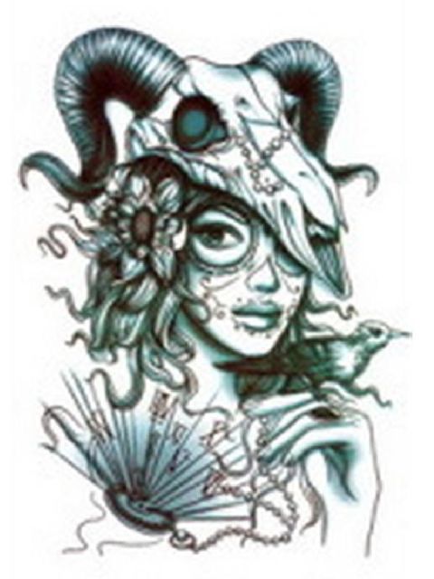 Fashion Black Skull Devil Waterproof Tattoo Stickers  Decals Temporary Tattoo