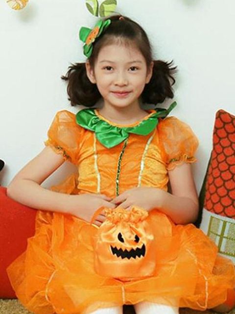 Halloween Cute Children Costume Dress Big Pumpkin Playing Dress Cosplay Navidad Fancy Party Dress Disfraz de Niños