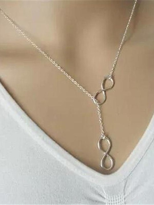 Nueva elegante encantador &quot;8&quot; forma cadena colgante collar accesorios de la joyería