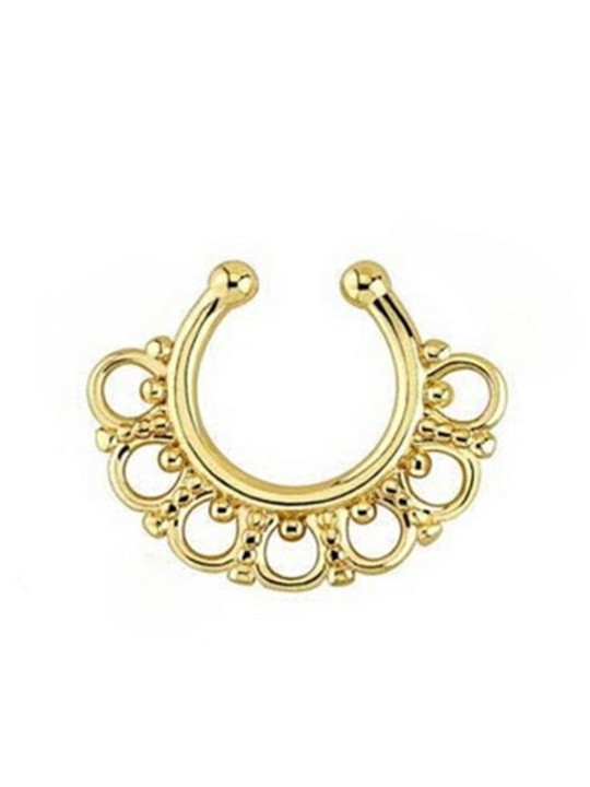 Mode kirurgiskt stål Zircon Fake Nose Ring Hoop Ring Nose Smycken