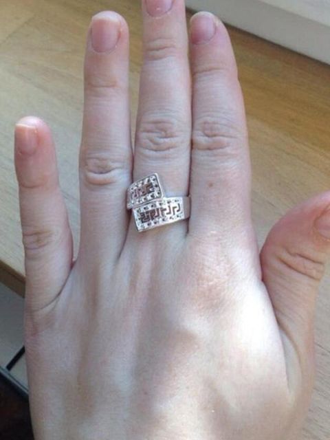 Het Populär 925 Sterling Silver Fin Ring Mode Stora Ringar Överdriven Ren Hål Unik Förlovningsfingerring