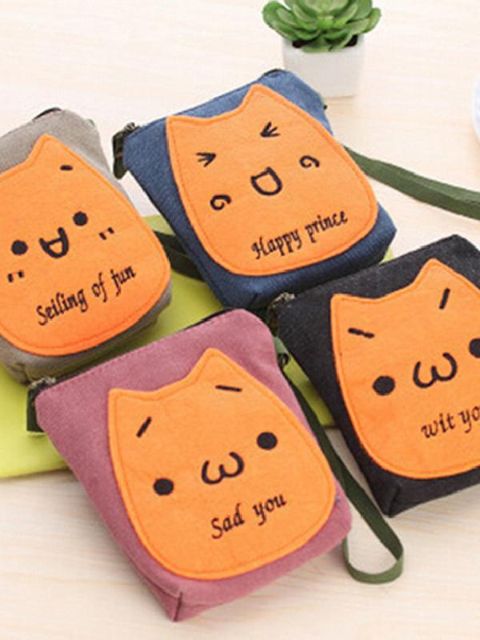 Creative Fashion Canvas  Storage Bag Clutch Wallet Coin Purse