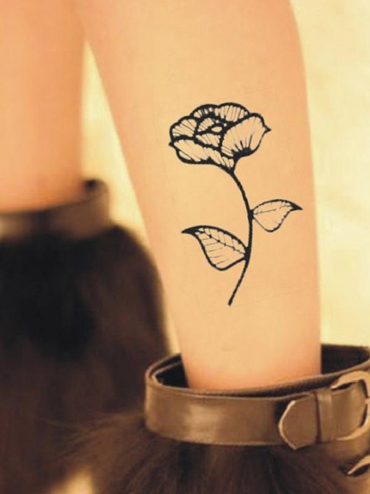 Sexy Slim Beflockung Stilvolle Tattoo Vivid Blumen Print Mesh Sheer Strümpfe Strumpfhosen