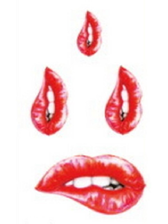 Muoti Seksikäs Punainen Suu Huulet Vedenpitävät Tatuointi Tarrat Tarrat Väliaikainen tatuointi