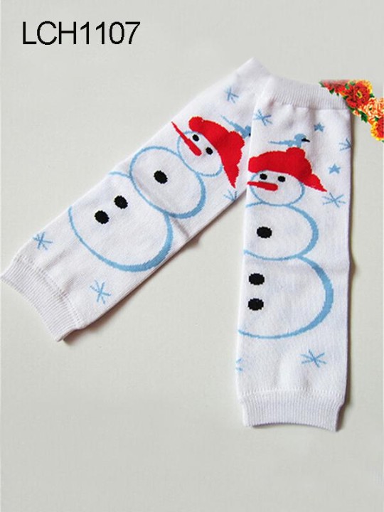New Children's Snowman Printing Cotton  Breathable Halloween Christmas Stocking Leg Warmers