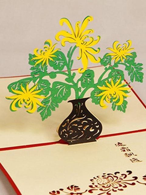 Paperileikatut kukat Luovat 3D-tervehdyskortit Käsintehdyt paperileikatut taittokorttikortit