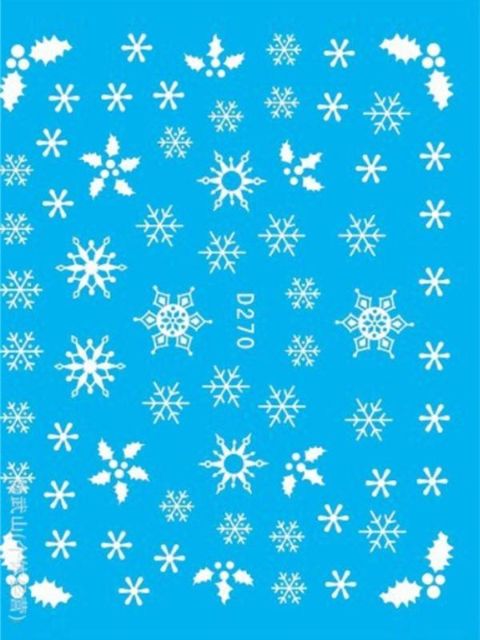 Jólagjöf Snjóvatnsmerki Naglalakk límmiðar