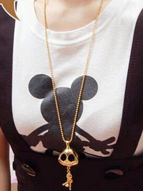 Halskette Mode Großzügige Augen UFO Alien Skull Halskette Frau Luxuriöse Absatz Mode Halskette