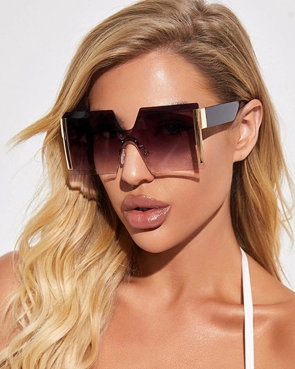 ombre lens rimless sunglasses