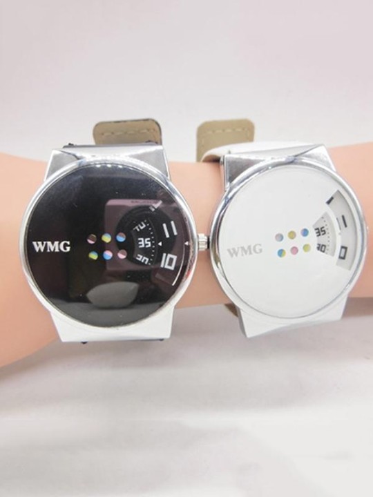 Muoti nainen rento kellot tyylikäs monivärinen levysoitin kvartsi rannekello Unisex urheilukello