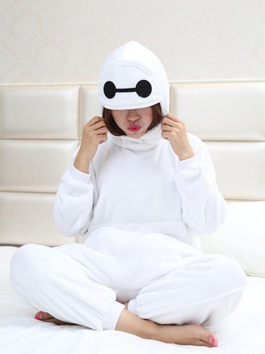 Unisex Big Hero Baymax Cosplay-puku Aikuisten pyjama-jumpsuit-yöpuvut Juhlamekko