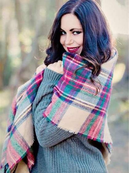 Stora rutor Tartan Scarf Wrap Shawl Neck Stole Warm Desigual Plaid Checked Pashmina Unisex Akryl Basic Sjalar