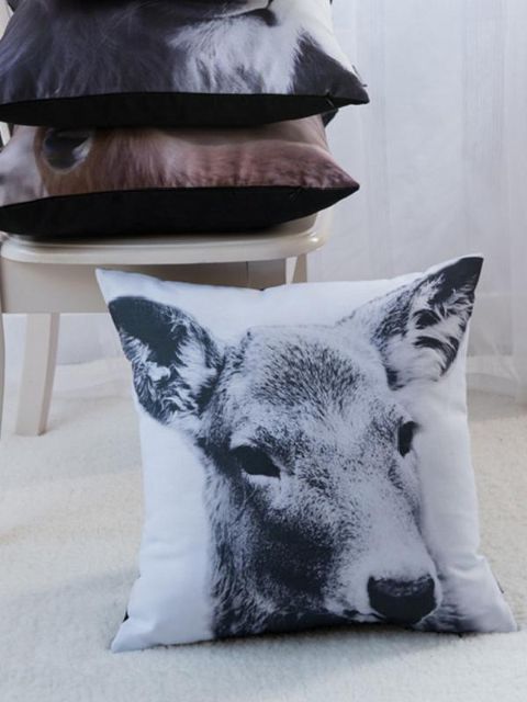 Simple Casual Fashion Animal Deer Pattern Cotton Sofa Pillow Case Car Cushion Cover