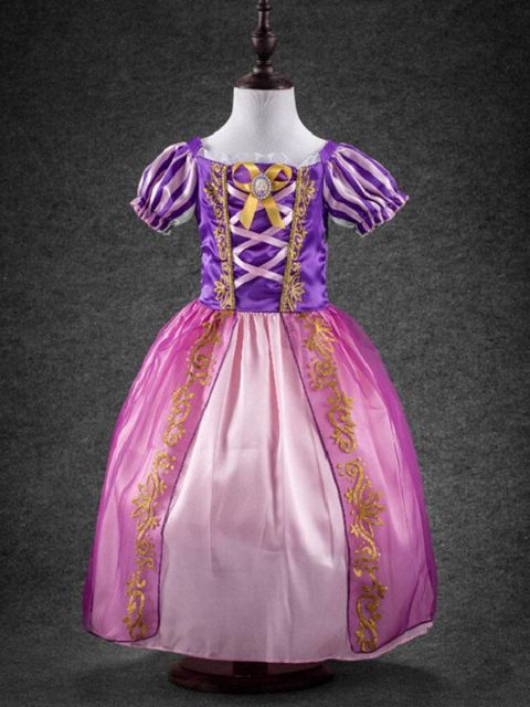 Moda lindo blanco como la nieve niñas vestido de Europa estilo Princesa púrpura Tutu traje de vestir niños traje