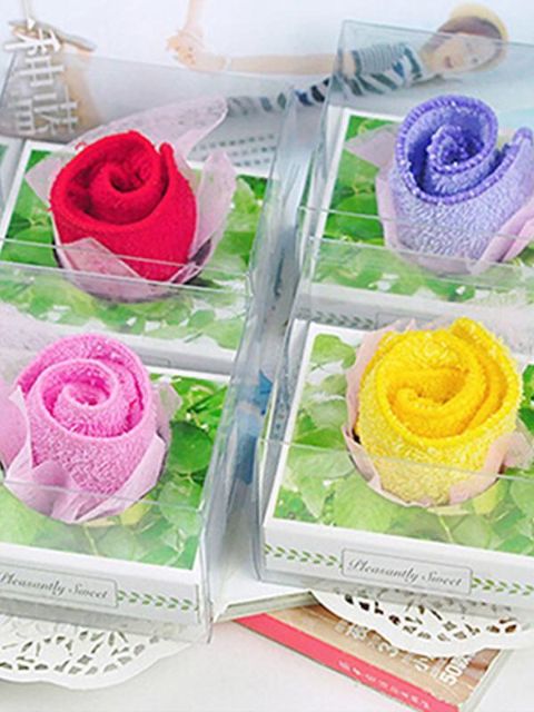 Venda quente 4 Cores Bolo Toalha De Casamento Presentes Flor Rosa Toalha Bonita &amp; Grande Valantine Presente Para O Amante