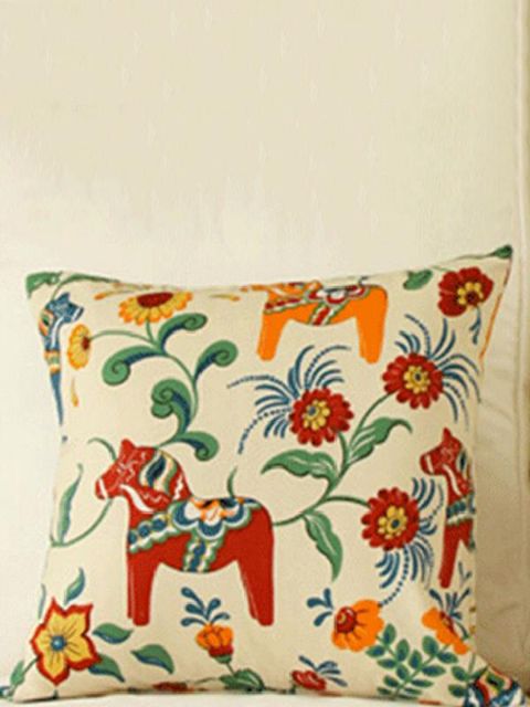 Einfache Casual Fashion Cartoon Blumen Baumwolle Automotive Sofa Kissen Kissenbezug