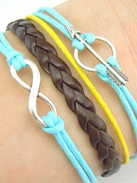 Nueva Moda Flecha Cuero Simple Vintage Bronce Hecho a mano Brazalete Pulsera Joyería de mano