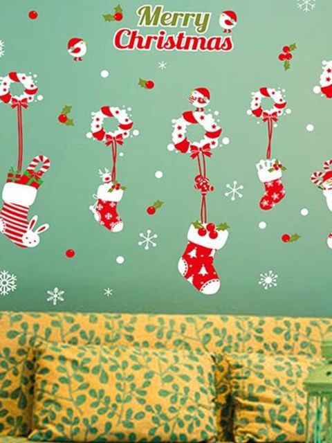 Nytt år Mode Diy Window Wall Decor Merry Christmas Wall Sticker Winter Shop Showcase Home Decoration