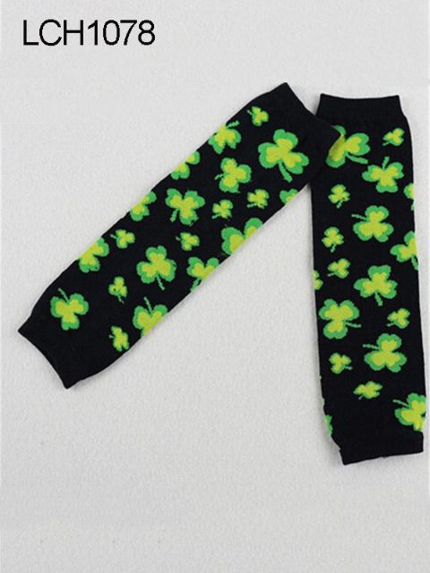 Neue Kinder Klee Druck Baumwolle Atmungsaktiv Halloween Weihnachten Schwarz Strumpf Beinlinge