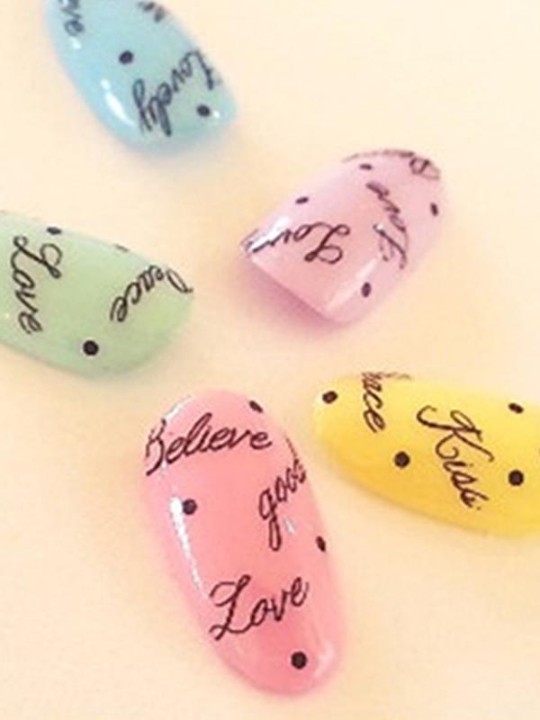 Watermark das mulheres bonitas letras etiqueta Nail Art decalques unhas Wraps Nail Tools Manicure