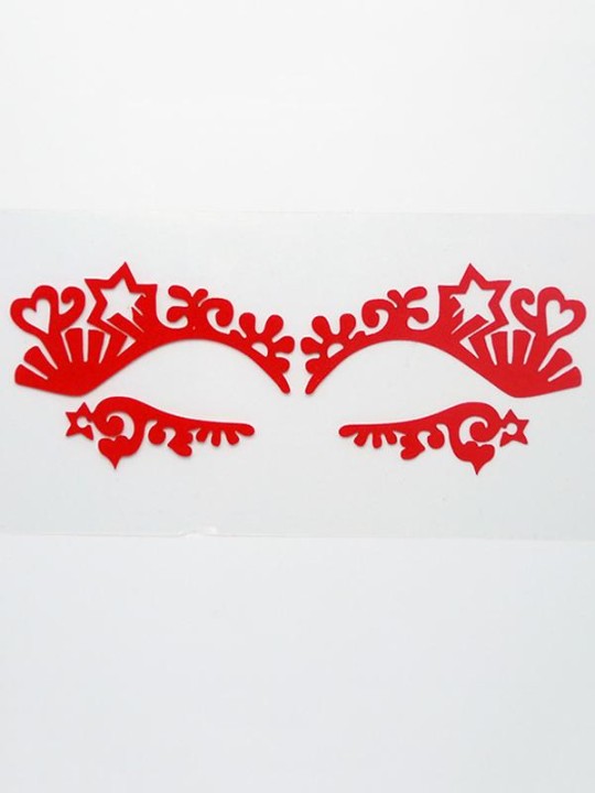 Udhulet blonder øjenskyggemærkat Makeup kunstnerisk stjernehjerte design øjenmaske fest Kosmetisk ansigt tatovering