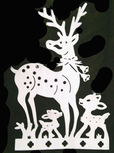 Feliz Natal Casa Decoração EPE Espuma Mãe E Crianças Veados Adesivos de Parede Adesivos de Janela