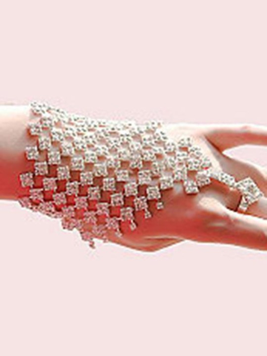 Morsiamen tekojalokivi Crystal Armlet hopea rannerengas käsiketjun renkaat Hääjuhla Prom korut