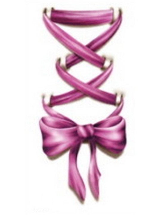 Tíska borði Bowknot vatnsheldur húðflúr límmiðar Límmiðar Tímabundið húðflúr