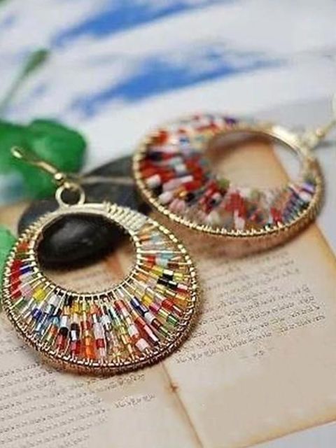 Tíska skartgripir Hot Sale National Vintage Pierced Big Round Earring Droping For Lady