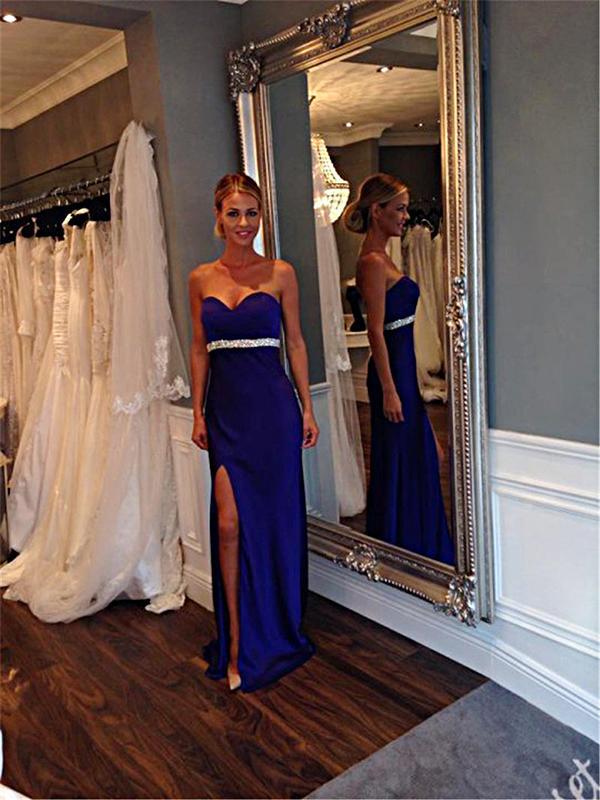 Robe de soirée longue en mousseline de soie sexy élégante sans bretelles décolletée taille haute pour femmes