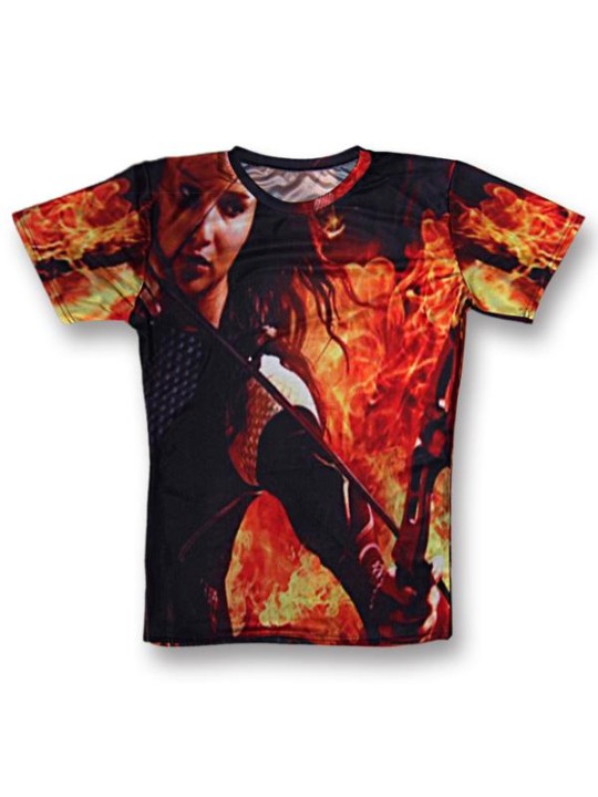 Mode The Hunger Games T-shirt Casual O Neck Character Tops TShirt Tops Tees