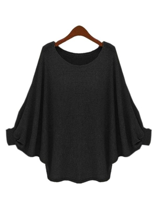 Sexet Overstørrelse Rundhalset Bat ærmet sved Søde sweatshirts Top Pullovers Outwear
