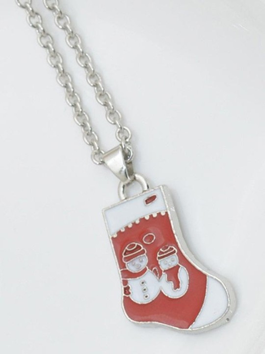 Creative noël bonhomme de neige bottes bas mode femmes bijoux collier pour meilleur ami cadeau de noël